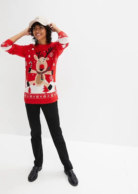 Pull col rond en fine maille, bonprix