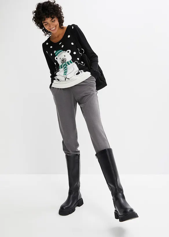 Pantalon avec taille entièrement élastiquée, bonprix