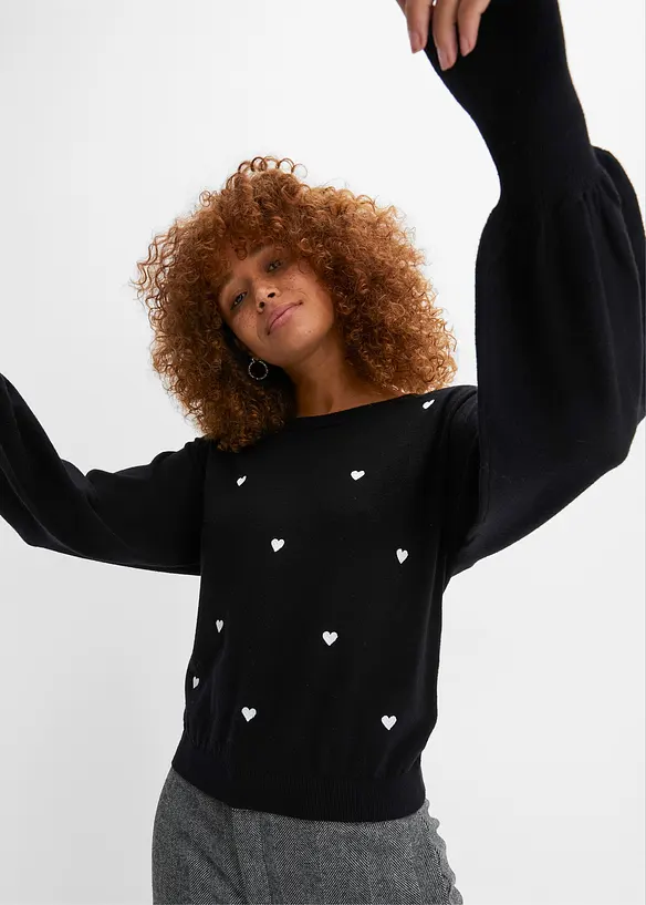 Pull en fine maille de viscose mélangée, bonprix