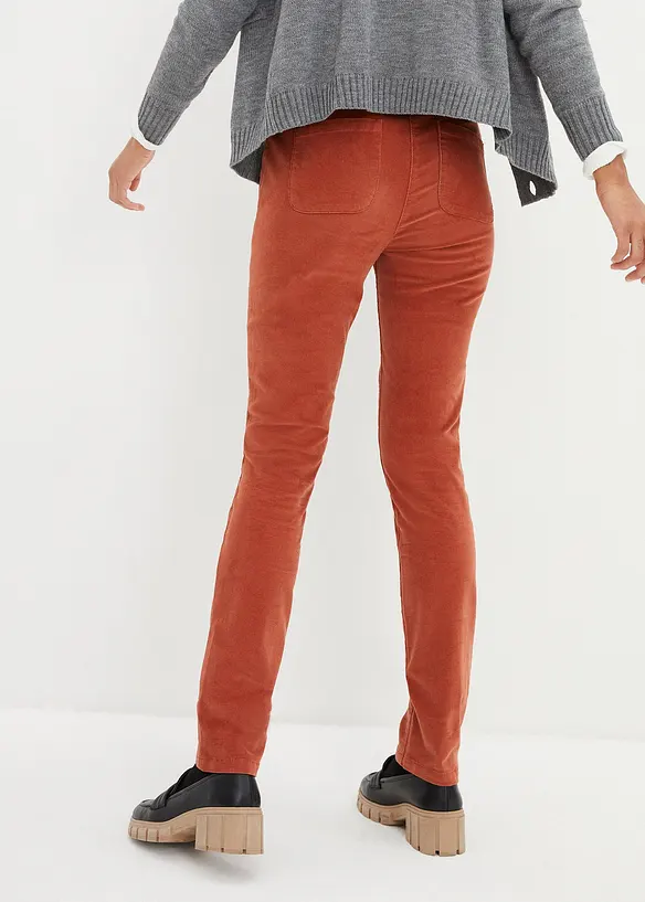 Pantalon slim en velours c&ocirc;tel&eacute; extensible, bonprix