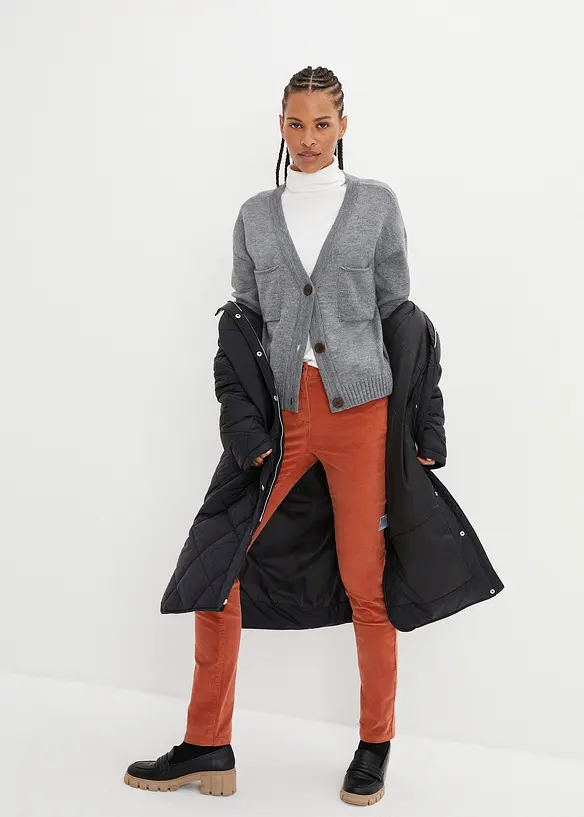 Pantalon slim en velours c&ocirc;tel&eacute; extensible, bonprix