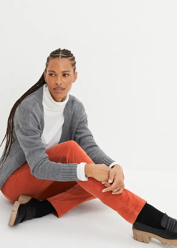 Pantalon slim en velours c&ocirc;tel&eacute; extensible, bonprix