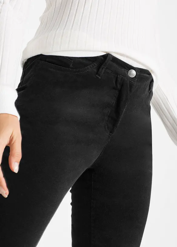 Pantalon slim en velours côtelé extensible, bonprix