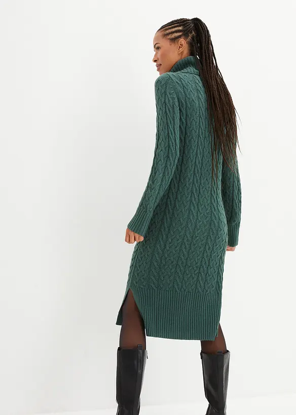 Robe en maille midi structur&eacute;e, bonprix