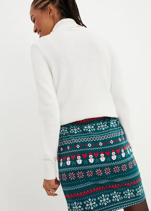 Jupe en coton extensible à imprimé norvégien, bonprix