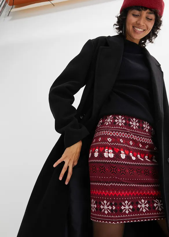 Jupe en coton extensible à imprimé norvégien, bonprix