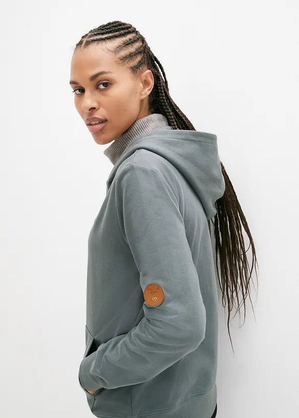 Sweat zippé à capuche, 100% coton, bonprix