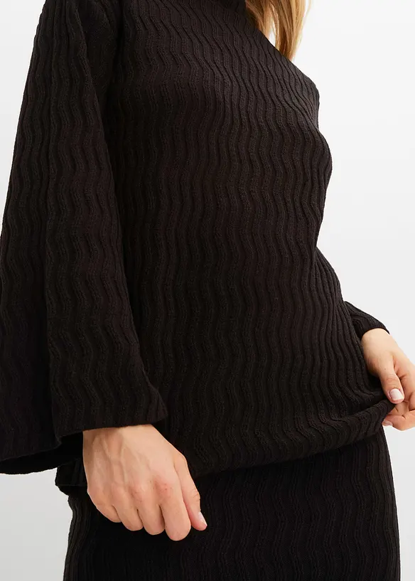 Pull en fine maille texturée, bonprix