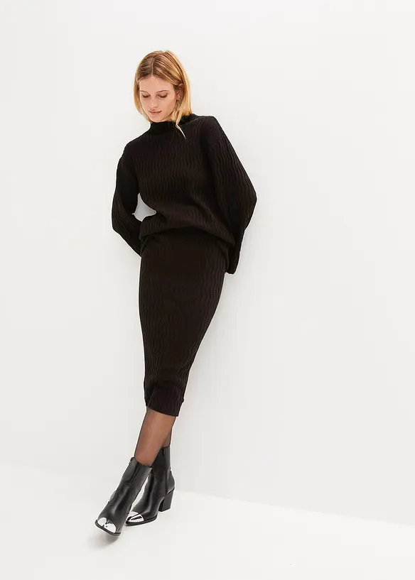 Pull en fine maille texturée, bonprix