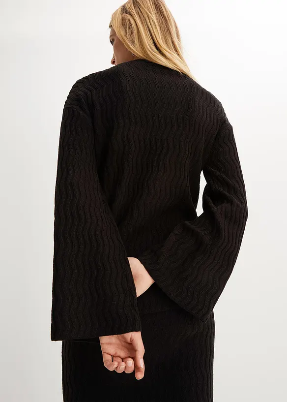 Pull en fine maille texturée, bonprix
