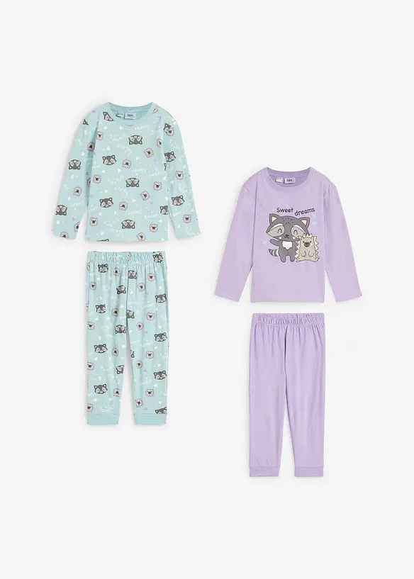 Lot de 2 pyjamas 100% coton, bonprix