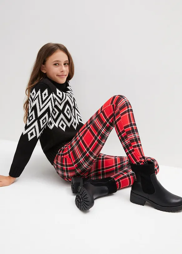 Legging thermo fille à carreaux, bonprix