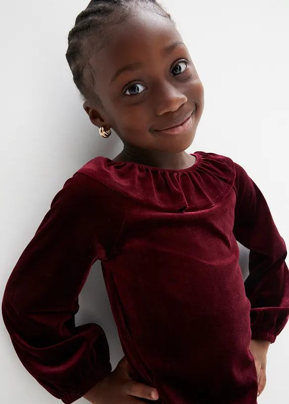 Robe en velours à volants, bonprix