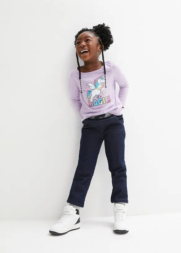 Pantalon thermique, taille mi-haute, avec doublure en jersey, bonprix