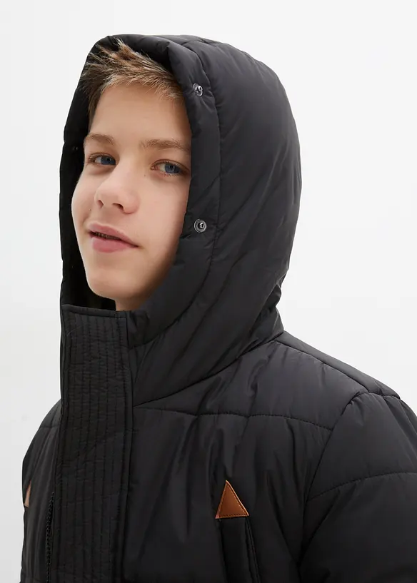 Parka d’hiver à détails enduits et capuche bordée, bonprix