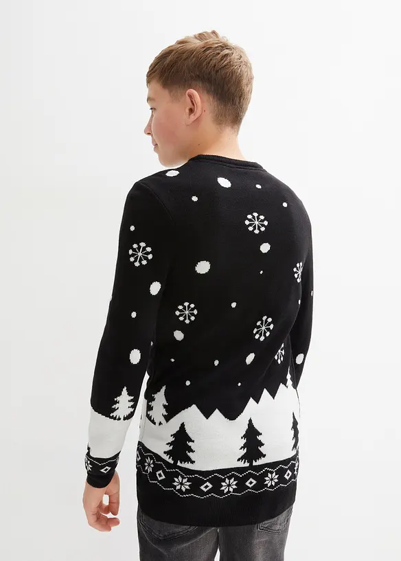 Pull en maille enfant avec motif de Noël, bonprix