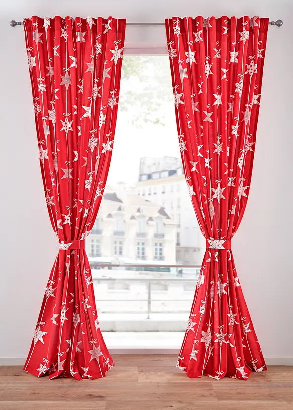 Panneau avec imprimé étoiles (1 pce.), embrasse incluse, bonprix