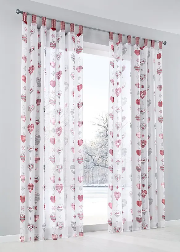 Voilage à imprimé cœur (1 pce), bonprix