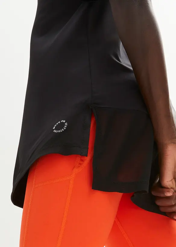 T-shirt technique long avec mesh, s&eacute;chage rapide, bonprix