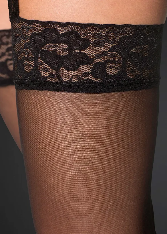 Bas porte-jarretelle 20den avec ceinture, bonprix