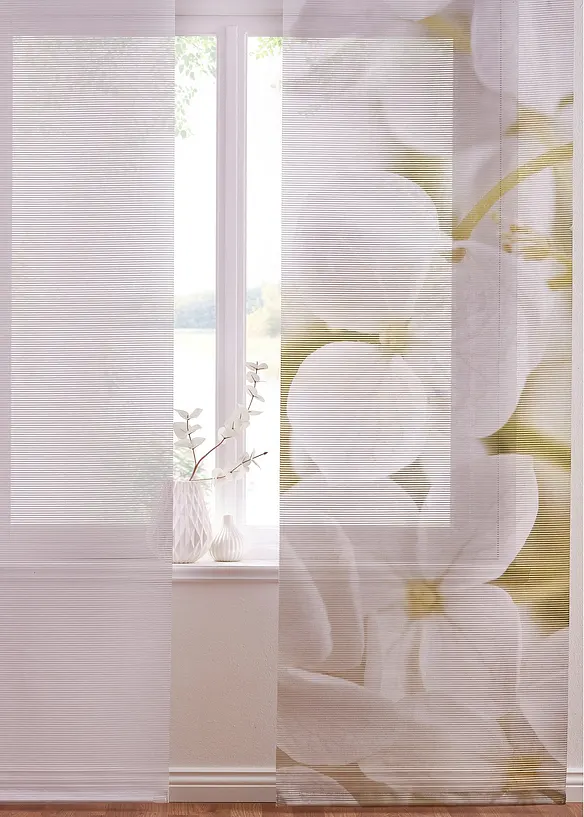 Panneaux coulissants avec fleurs d'orchid&eacute;e (Ens. 2 pces.), bonprix