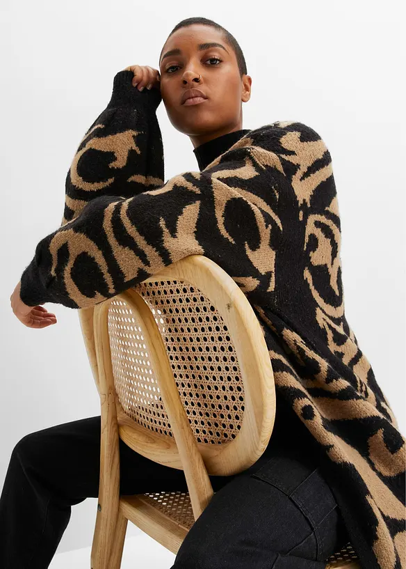 Gilet long en maille, bonprix