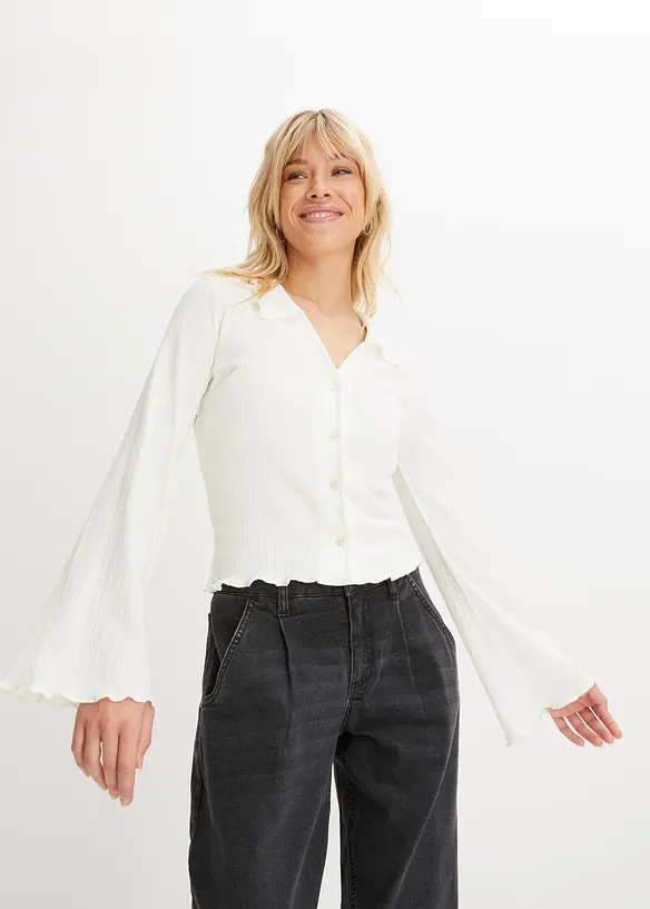 T-shirt manches longues en mati&egrave;re structur&eacute;e, RAINBOW