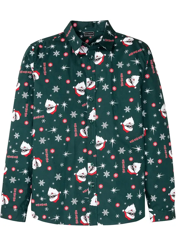 Chemise slim avec imprimé de Noël, 100% coton, bonprix