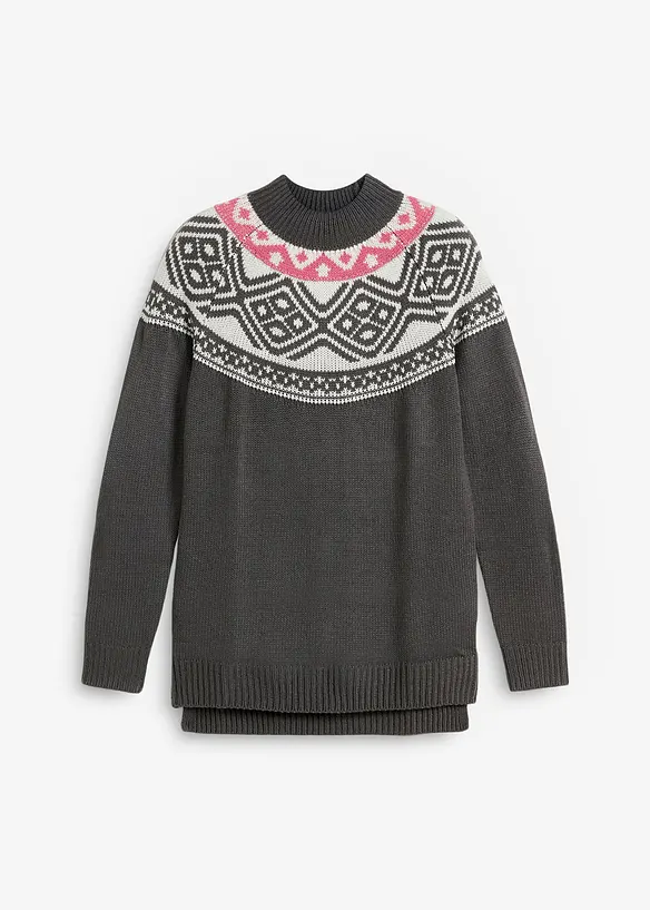 Pull norv&eacute;gien avec fentes lat&eacute;rales, bonprix