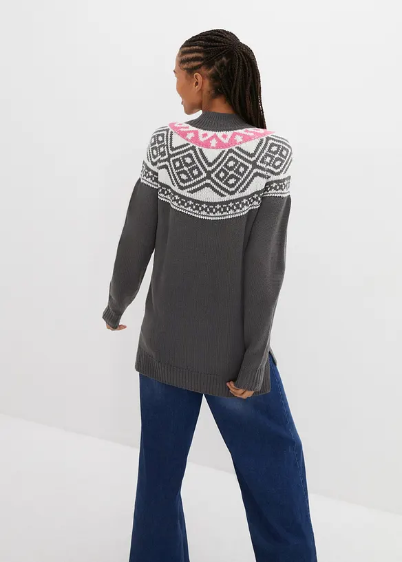 Pull norv&eacute;gien avec fentes lat&eacute;rales, bonprix