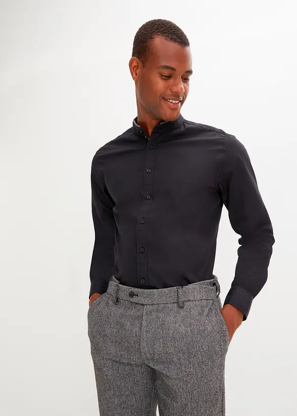 Chemise manches longues &agrave; col montant, bpc selection