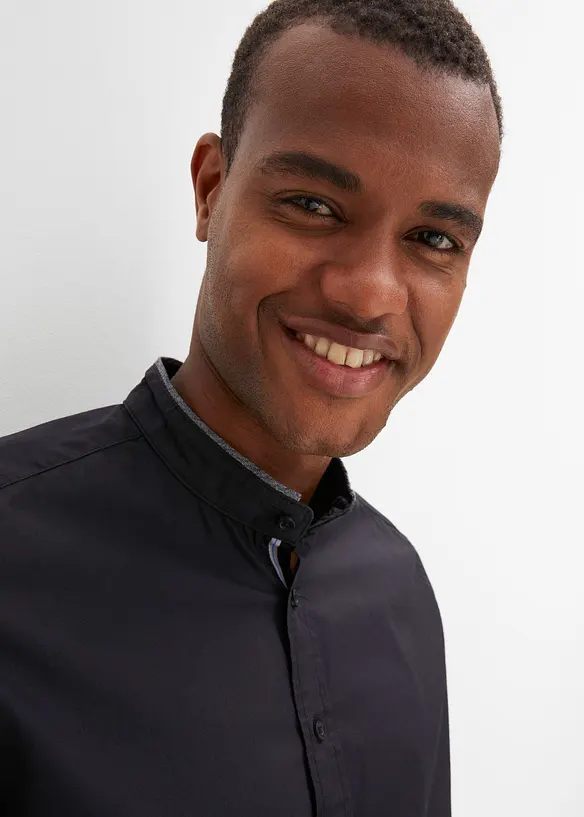 Chemise manches longues &agrave; col montant, bpc selection