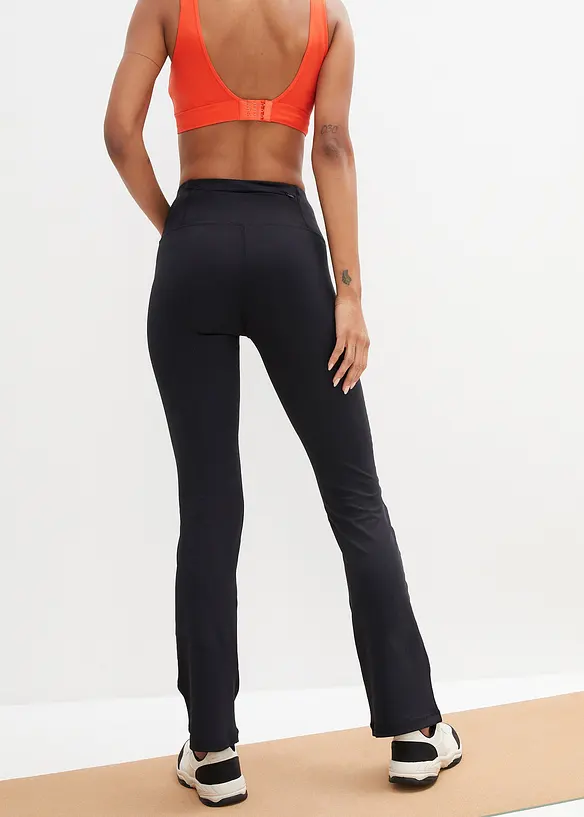 Pantalon de sport sculptant avec poche, jambes évasées, bonprix