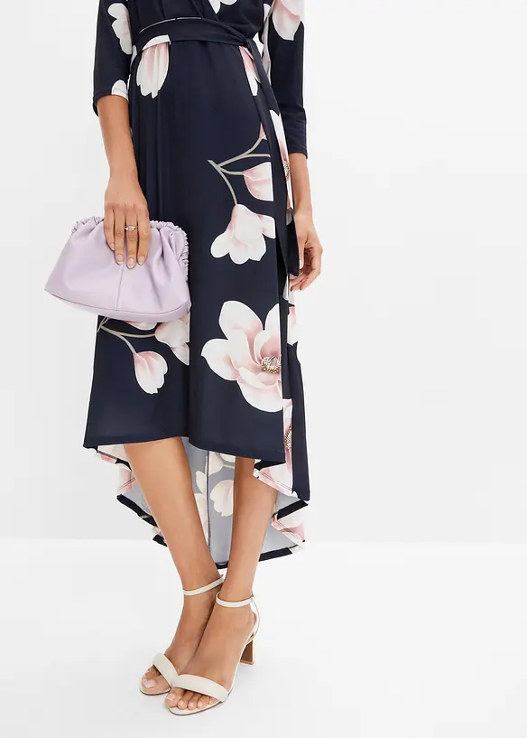 Robe longue derrière en jersey avec ceinture à nouer, bonprix