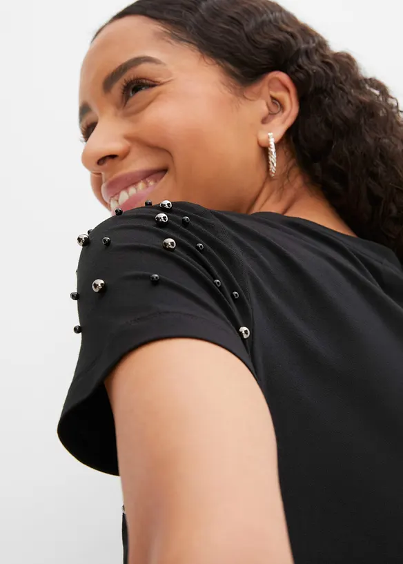 T-shirt avec perles, bonprix