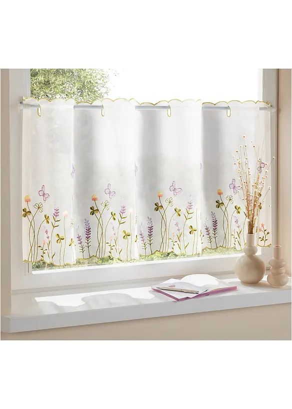 Brise-bise à broderie florale, bonprix