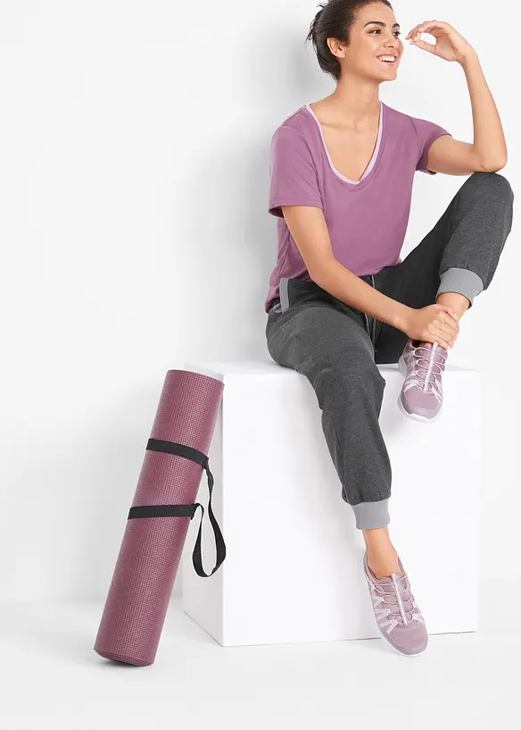 Pantalon de jogging avec bord-côtes contrastés, bonprix