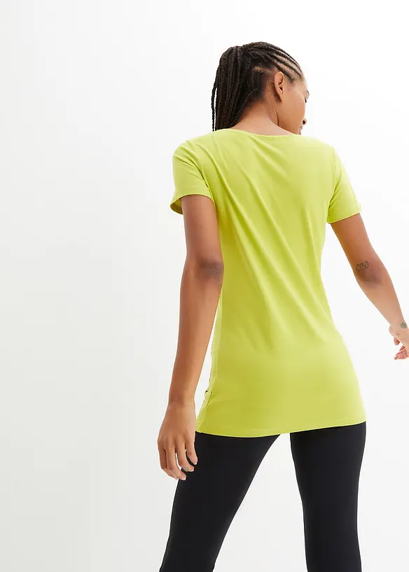 Lot de 2 T-shirts longs avec inscription, bonprix