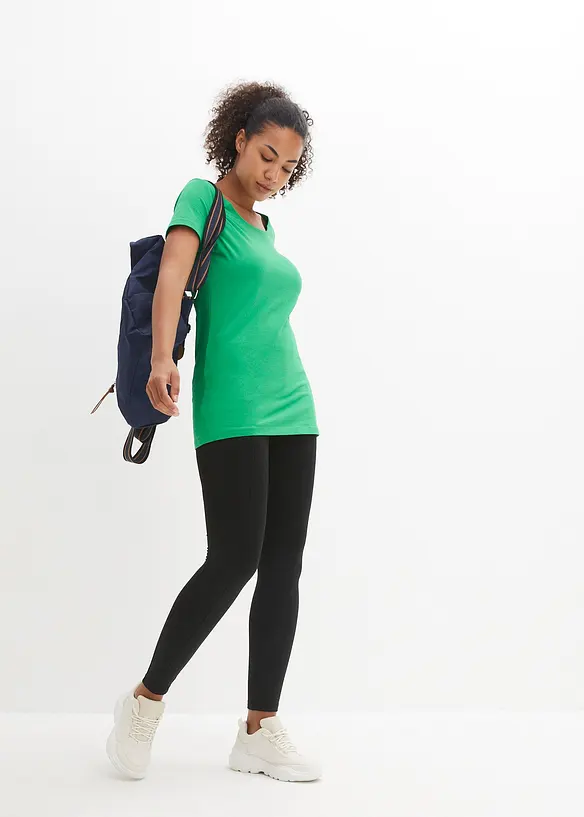 Lot de 2 T-shirts longs avec inscription, bonprix