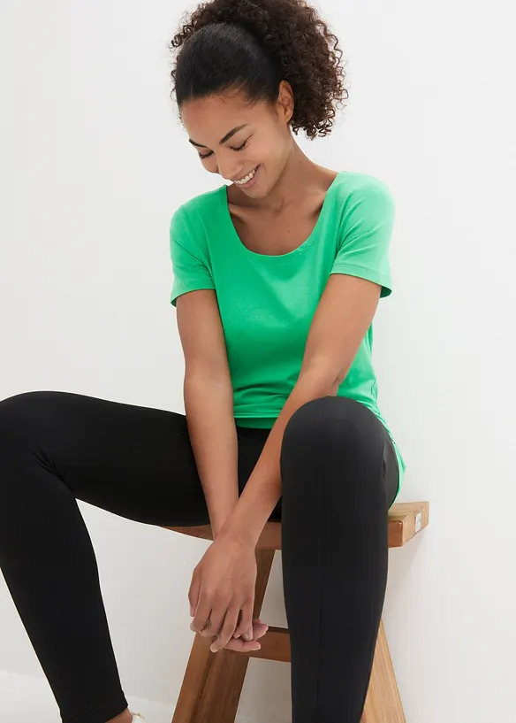 Lot de 2 T-shirts longs avec inscription, bonprix