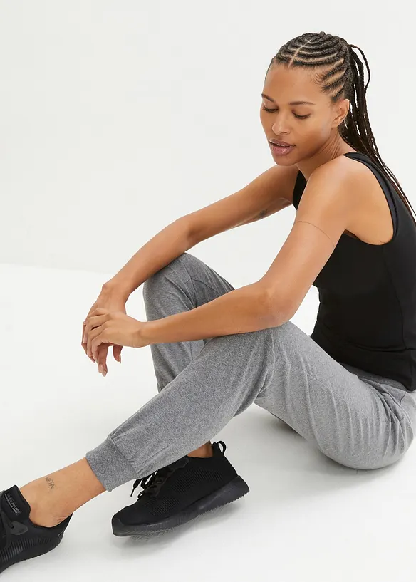 Pantalon de jogging &agrave; finitions &eacute;lastiqu&eacute;es, bonprix