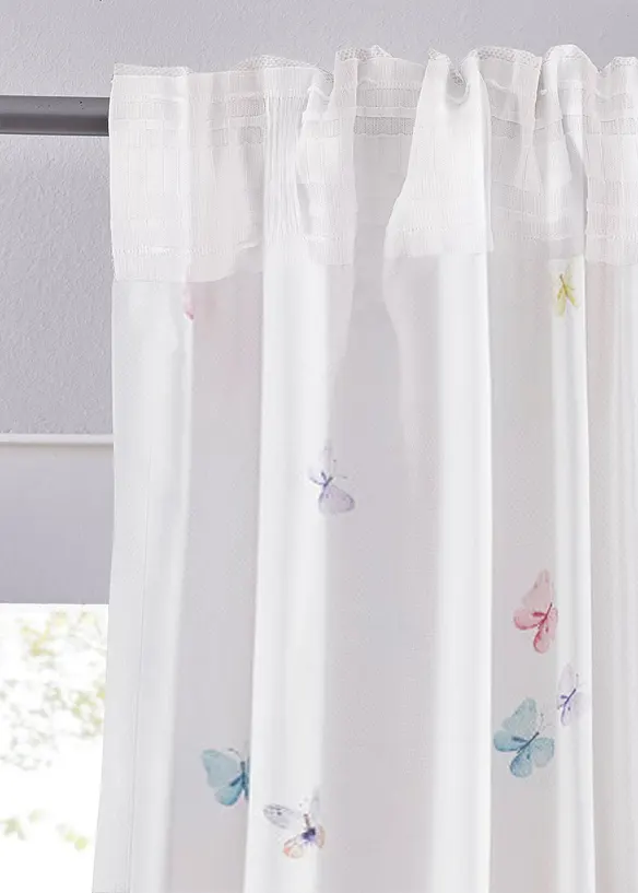 Rideau en microfibre à imprimé papillon (1 pce), bonprix