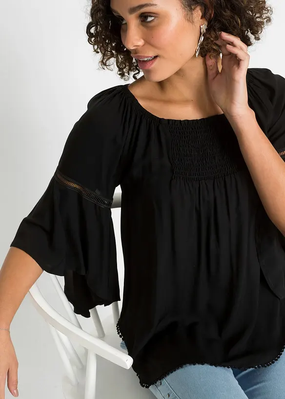 Blouse ample 100% viscose, bonprix