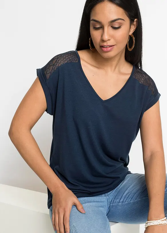 T-shirt doux en viscose extensible, bonprix