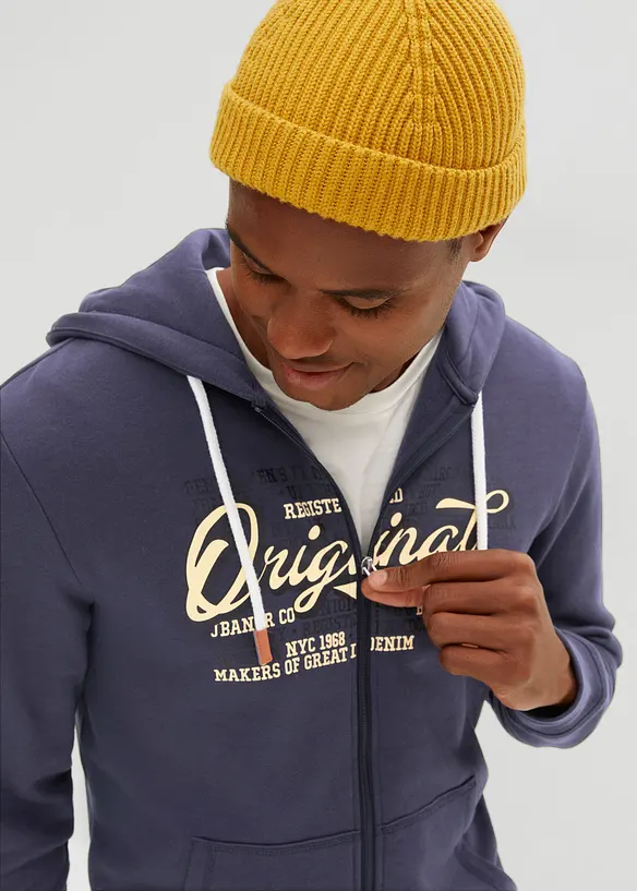 Sweat zipp&eacute; &agrave; capuche, int&eacute;rieur gratt&eacute; doux, bonprix