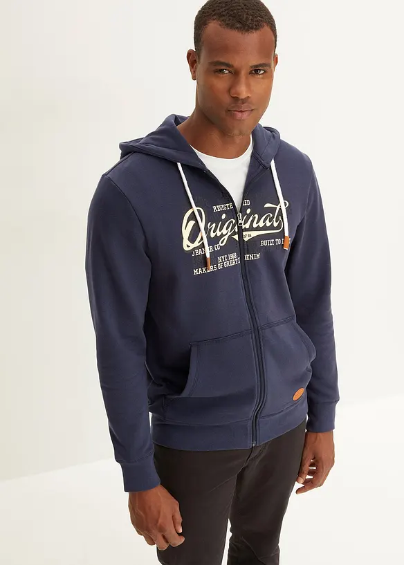 Sweat zipp&eacute; &agrave; capuche, int&eacute;rieur gratt&eacute; doux, bonprix