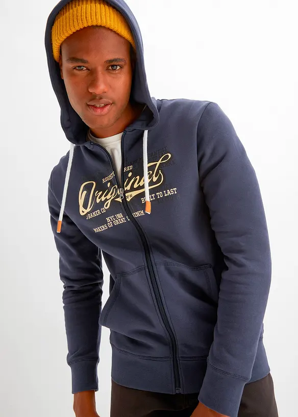 Sweat zipp&eacute; &agrave; capuche, int&eacute;rieur gratt&eacute; doux, bonprix