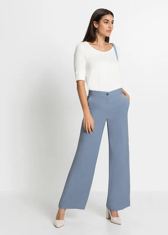 Pantalon large à pinces en viscose majoritaire, bonprix