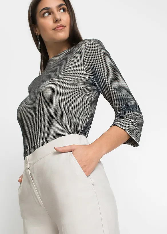 Pantalon large à pinces en viscose majoritaire, bonprix