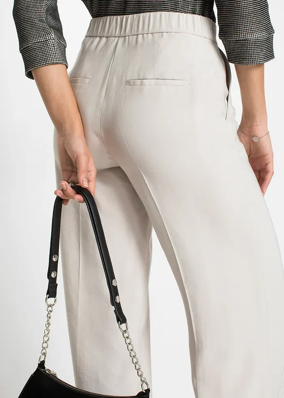 Pantalon large à pinces en viscose majoritaire, bonprix